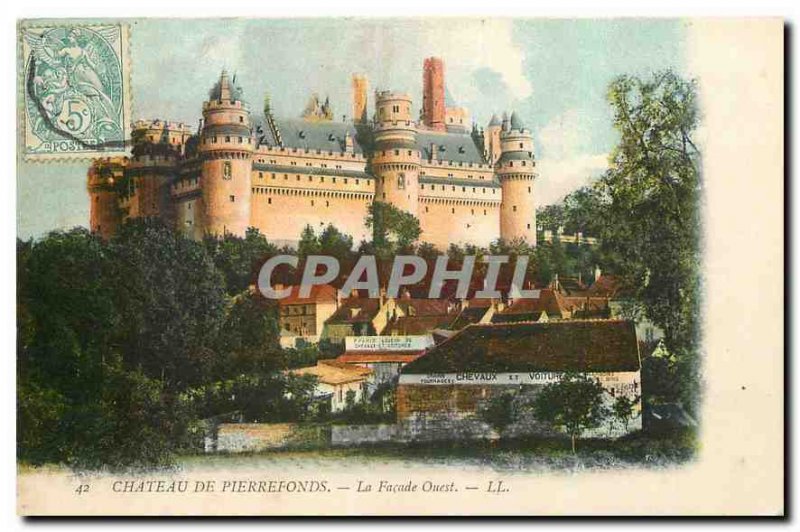Old Postcard Chateau de Pierrefonds The West Facade