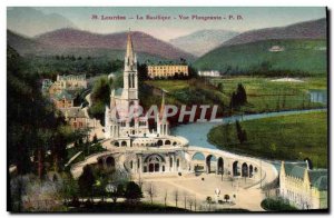 Old Postcard Lourdes Basilica View Sinking