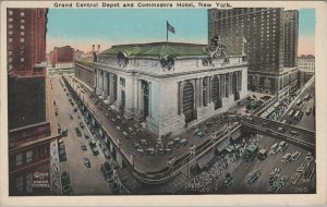 c1920 Birds eye view Grand Central Train Depot Commodore Hotel New York City E46 