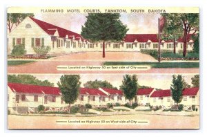 Flamming Motel Courts Yankton South Dakota Postcard
