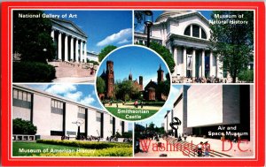 Collage of Museums in Washington DC Vintage Postcard