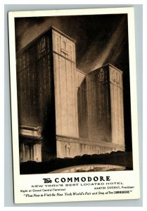 Vintage 1930's Advertising Postcard The Commodore Hotel NYC New York