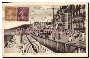 Old Postcard Cabourg Le Boulevard des Anglais and the Beach