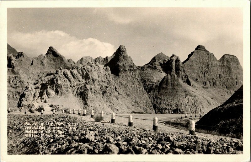 RPPC Smooth Going Through Bad Lands SD Road View Vintage Postcard B37