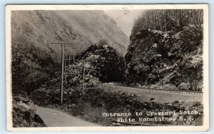 RPPC WHITE MOUNTAINS, NH~ Entrance, CRAWFORD NOTCH Railroad Track 1925  Postcard