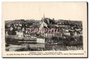 Old Postcard Poitiers Vue Generale On The Clain The high school Holy Cross Ci...
