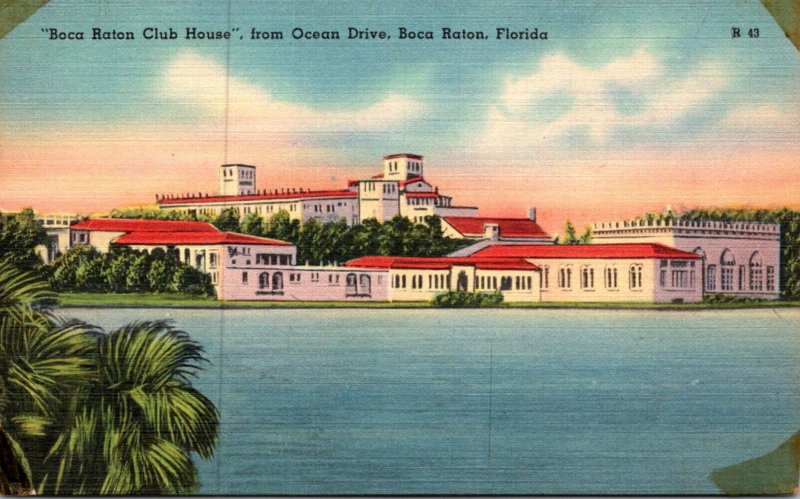 Florida Boca Raton Club House From Ocean Drive 1947