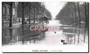 Old Postcard Paris Floods Avenue Rapp Advertisement Milk of Appenzell