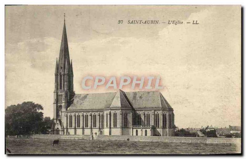 Old Postcard Saint Aubin L & # 39Eglise