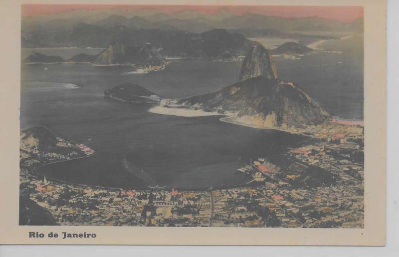 Rio De Janeiro Brazil panoramic aerial view town and harbor real photo pc Z24020