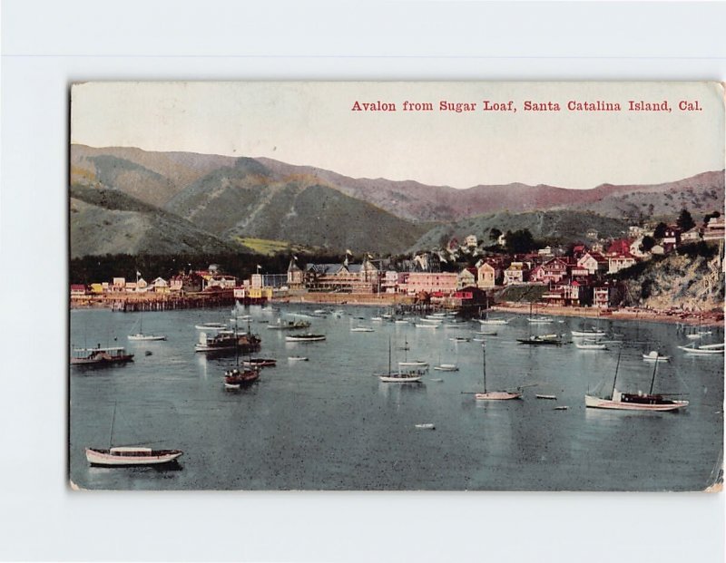 Postcard Avalon from Sugar Loaf, Santa Catalina Island, Avalon, California