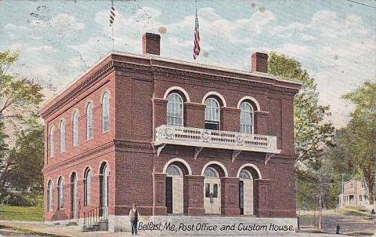 Maine Belfast Post Office & Custom House 1907