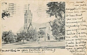 PORT HENRY NEW YORK~ST PATRICK'S CATHOLIC CHURCH~1905 POSTCARD