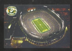 GREEN BAY PACKERS LAMBEAU FIELD FOOTBALL STADIUM GAME AT NIGHT POSTCARD