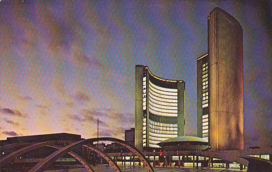 Canada Ontario Toronto The New City Hall Illuminated 1968