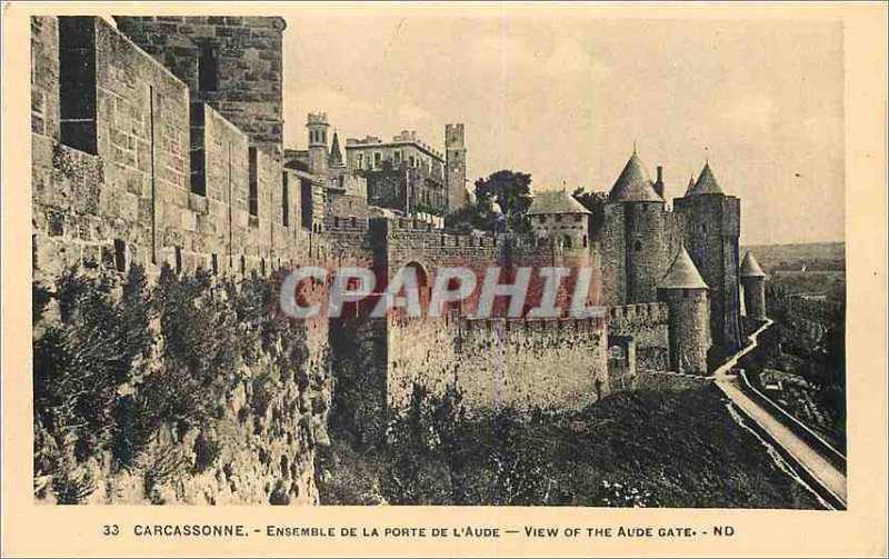 Old Postcard 33 carcassonne set the door of the Aude