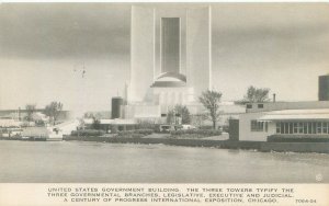 Chicago World's Fair US Government Building B&W Childs Postcard Unused