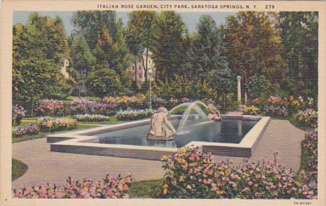 New York Saratoga Springs Italian Rose Garden In City Park Curteich