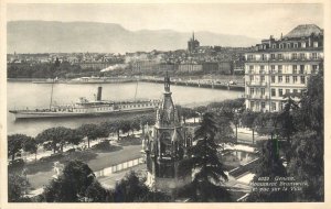 Switzerland navigation & sailing topic postcard Geneve Brunswick paddle steamer