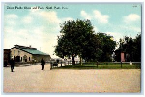 c1910 Union Pacific Shops Park Exterior Building North Platte Nebraska Postcard 