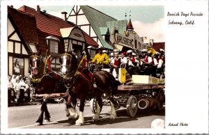 Hand Colored Real Photo Postcard Danish Days Parade in Solvang, California