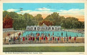 CANTON OHIO ~6th STREET MUNICIPAL SWIMMING POOL~1941 RALPH YOUNG  PUBL POSTCARD