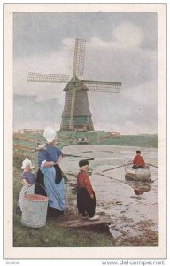 Family Wearing Typical Costumes, Man Leaving On A Boat, Windmill, 1910-1920s