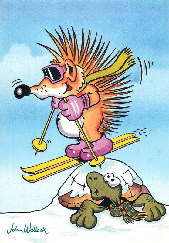 Lot Herbert Hedgehog goes fishing skiing golf cricket tennis comic John Wellock