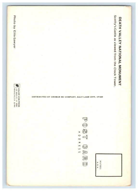 Vintage Death Valley National Monument Postcard AZE