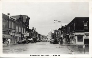 Arnprior Ontario Street Scene Soda Bar O'Brien c1956 Real Photo Postcard F33