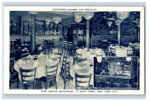 1920's Port Arthur Cantonese Resturaunt Mott Street, New York Postcard P30E