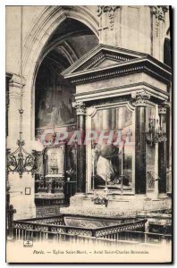 Postcard Former Paris Saint-Merri Altar Saint Charles Borromee