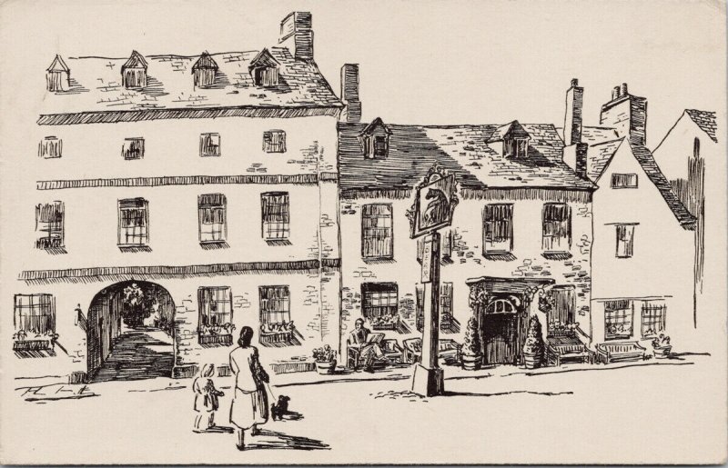 The Bear Hotel Woodstock Oxfordshire by Iain Macnab Artist Unused Postcard G86