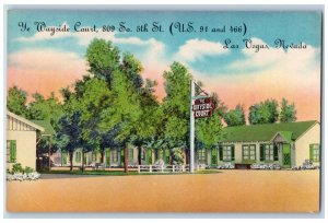 Las Vegas Nevada Postcard Ye Wayside Court Exterior View c1940 Vintage Antique