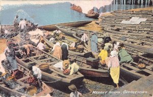 Guyana Georgetown Market Boats vintage postcard