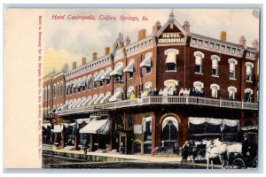 Colfax Iowa IA Postcard Hotel Centropolis Building Exterior Scene c1910s Antique