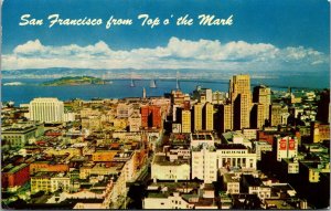 Vtg California CA San Francisco from Top of the Mark City View 1960s Postcard 