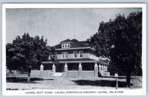 LAUREL DELAWARE REST HOME PORTSVILLE HIGHWAY VINTAGE POSTCARD FRONIA EVANS PROP