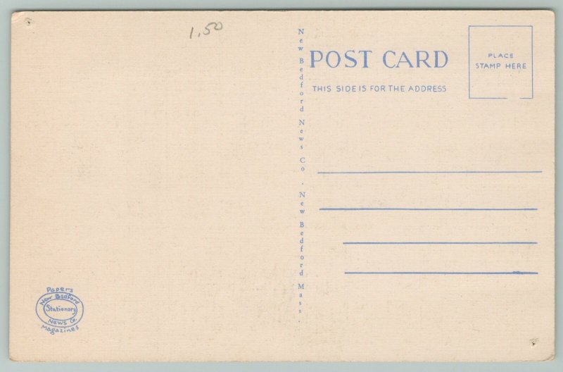 Cape Cod Massachusetts~The Old Mill Sandwich ~1940s Linen Postcard