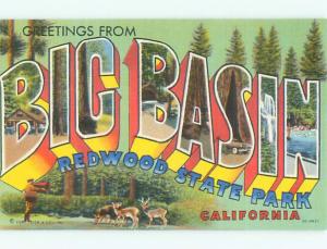 Linen BIG BASIN REDWOOD PARK BIG LETTERS Boulder Creek by San Jose CA Q2690-14