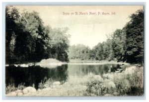 1908 Scene On St. Mary's River Fort Wayne Indiana IN Posted Antique Postcard