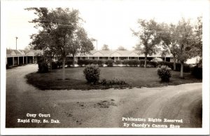 Real Photo Postcard Cozy Court in Rapid City, South Dakota~1538