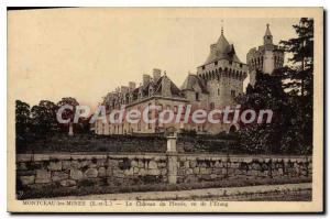 Old Postcard Montceau Les Mines Le Chateau Du Plessis Seen From I'Etang