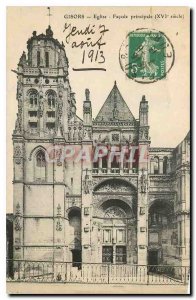 Old Postcard Gisors main church XVI century Facade