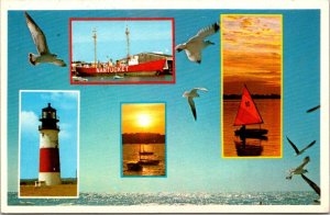 Lighthouses Multi View Nantucket Island Massachusetts