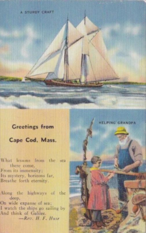 Massachusetts Greetings From Cape Cod Sturdy Craft and Helping Grandpa 1941