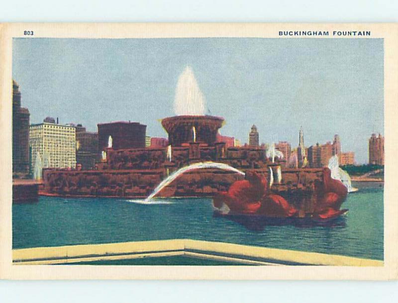 Unused Linen PARK SCENE Chicago Illinois IL hk6328