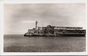 Cuba Havana View Of Morro Castle Malecon Ocean Driveway Vintage RPPC C098