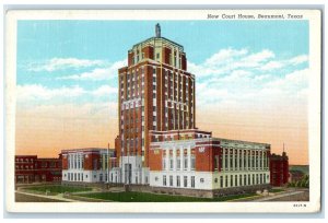 1944 Aerial View New Court House Building Beaumont Texas Posted Vintage Postcard