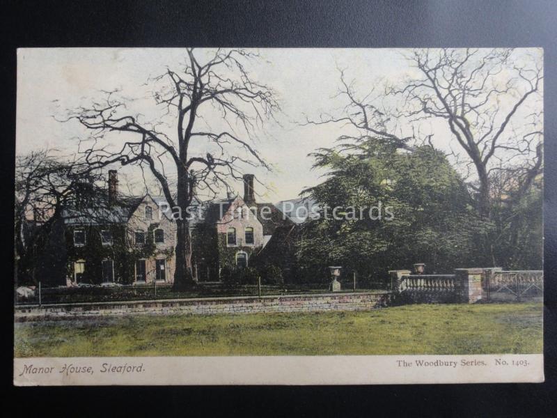 Lincolnshire SLEAFORD Manor House c1908 Old Postcard by Woodbury Series 1403